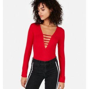 🛑TEMPORARY HOLD🛑 💛NWOT Express One Eleven Strappy Plunge Bodysuit